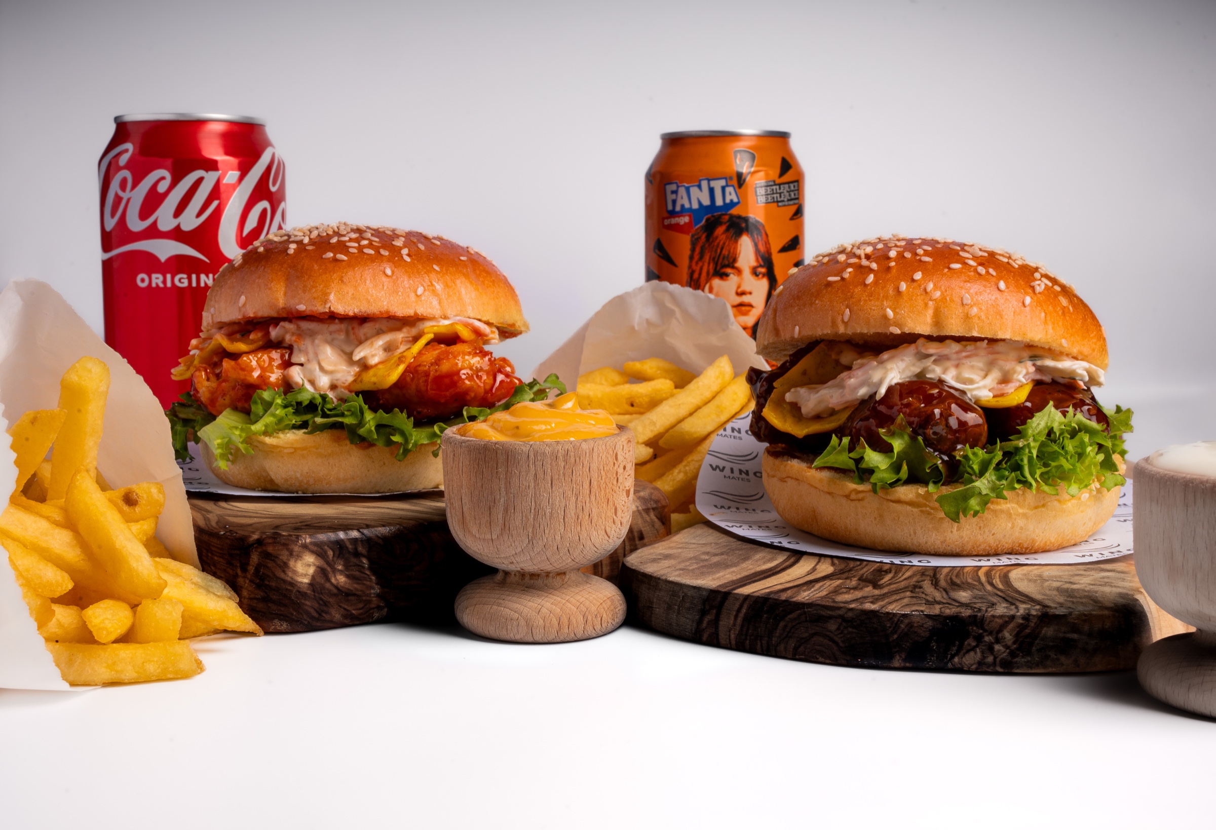 A complete burger meal